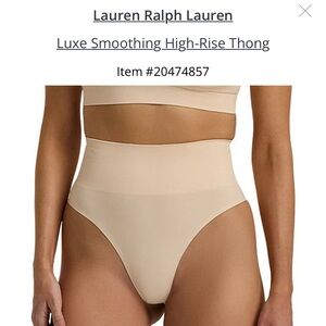 Ralph Lauren Luxe Smoothing High Waisted Thong Panty Alabaster Pink